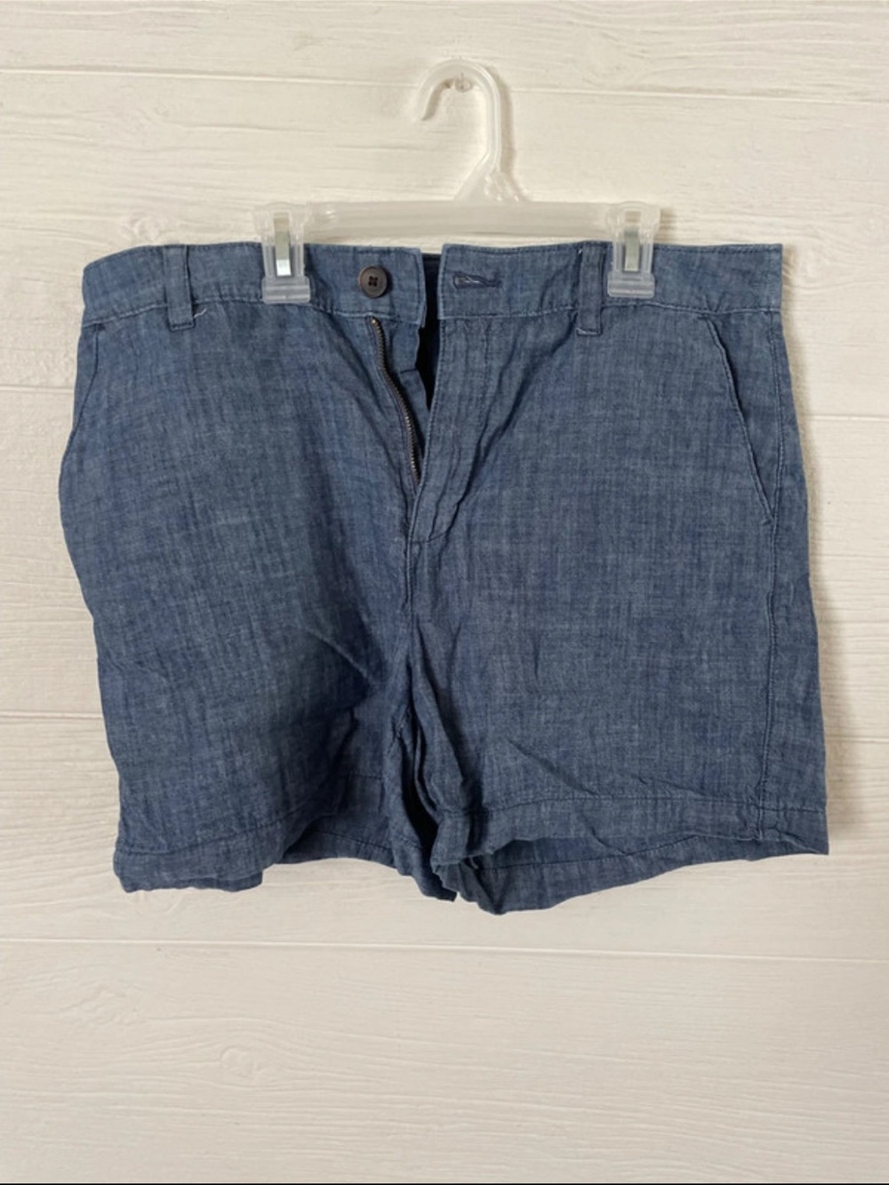 a new day Chambray Flat Front Shorts - Blue